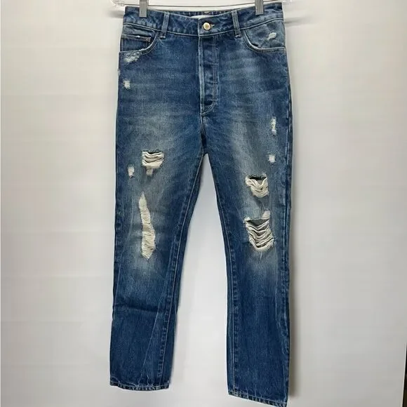 DL1961 Womens Bella High Rise Vintage Slim Distressed Blue Wash Jeans 26 - Picture 1 of 9